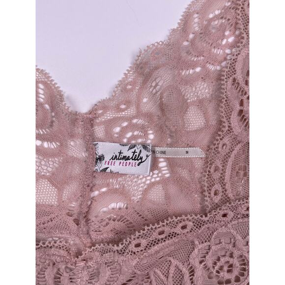 Free People Intimately Lace Bralette Top Medium Pink Nude - Picture 5 of 8